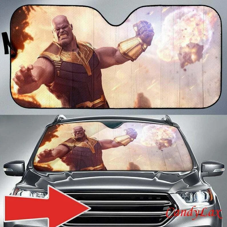 Marvel Thanos Car Pickup Sun Shade SUV Reflective Visor Windshield Block UV Ray