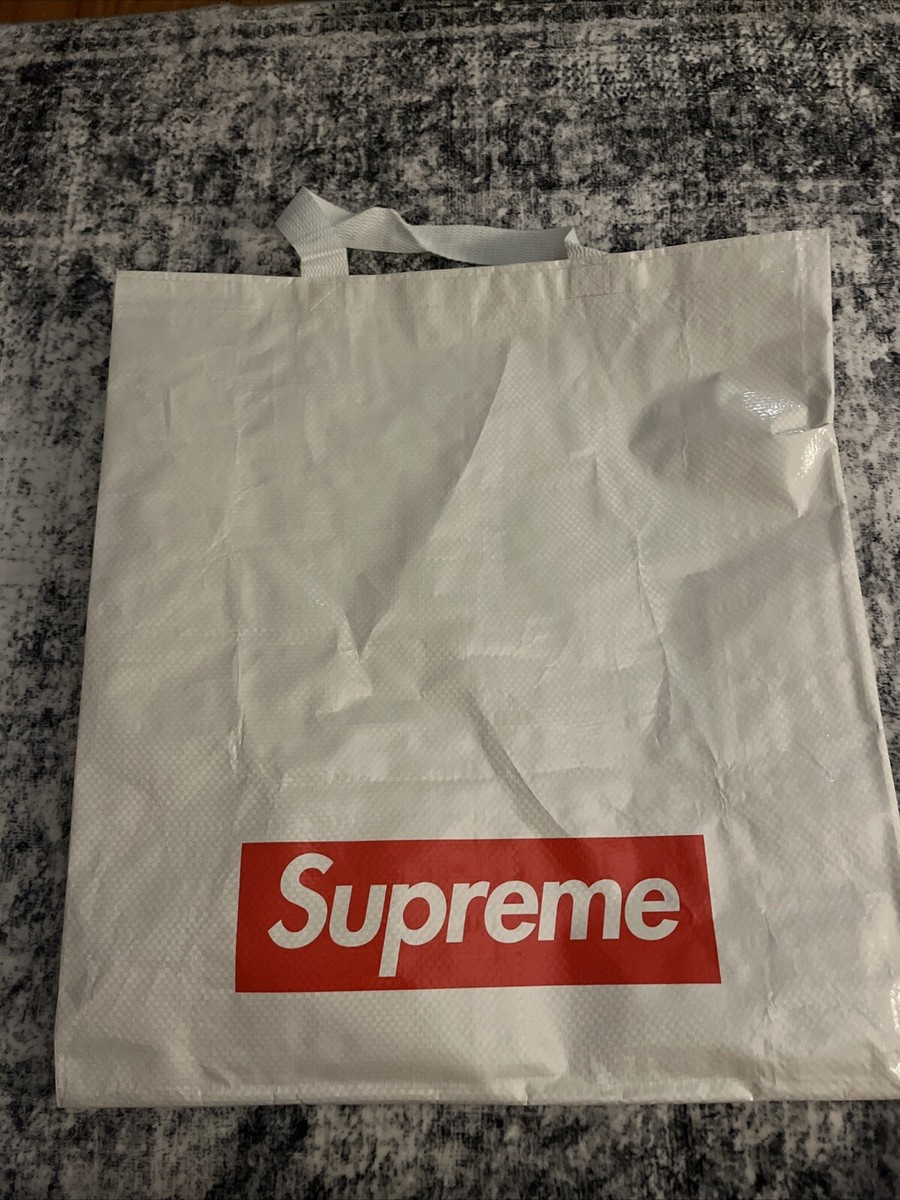 Supreme Box Logo In Store Reusable Shopping Tote Bag White