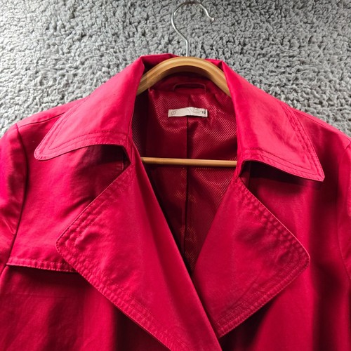 Target Jacket Womens Size 10 Red Lightweight Double Breasted Long Sleeve Tie - Picture 4 of 14