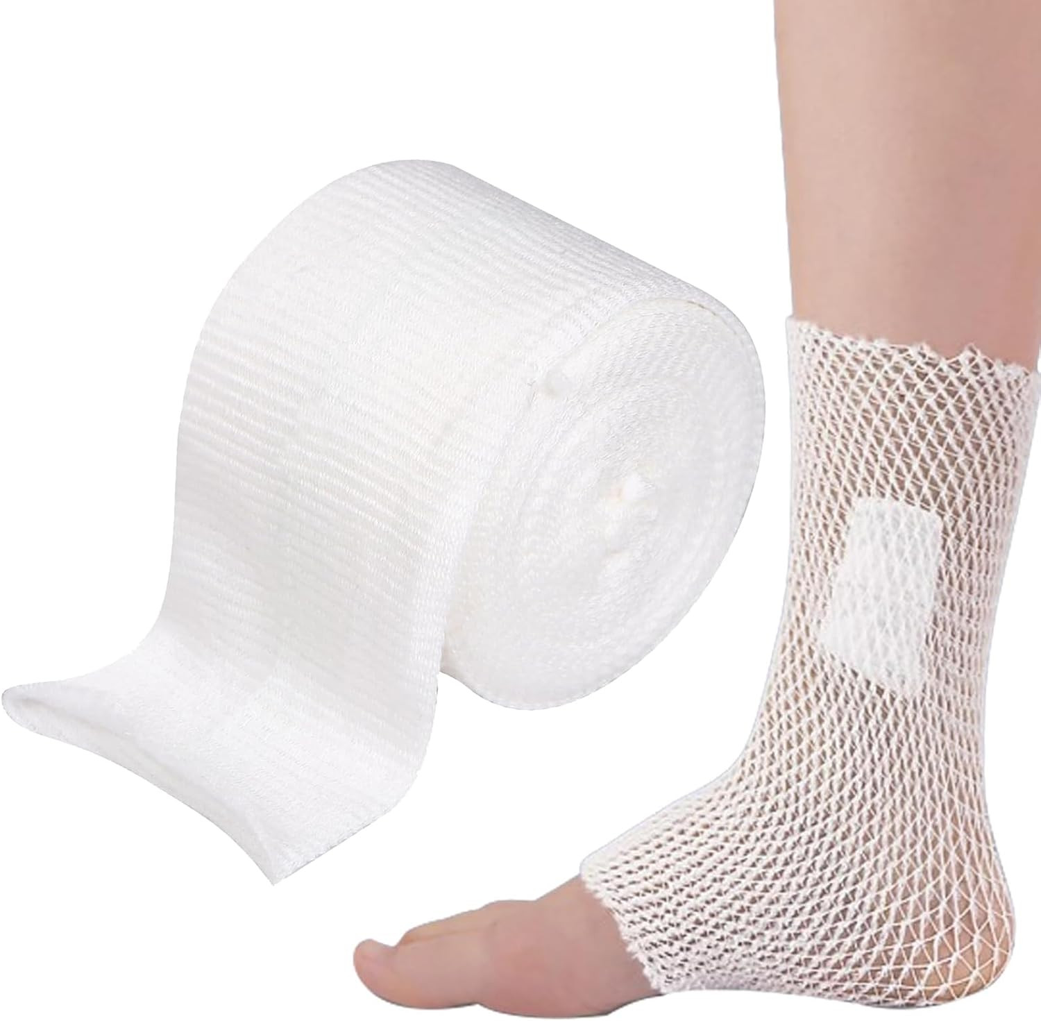 Elastischer Schlauchverband Netzverband, 2 m x 3,8 cm, atmungsaktive Kompression