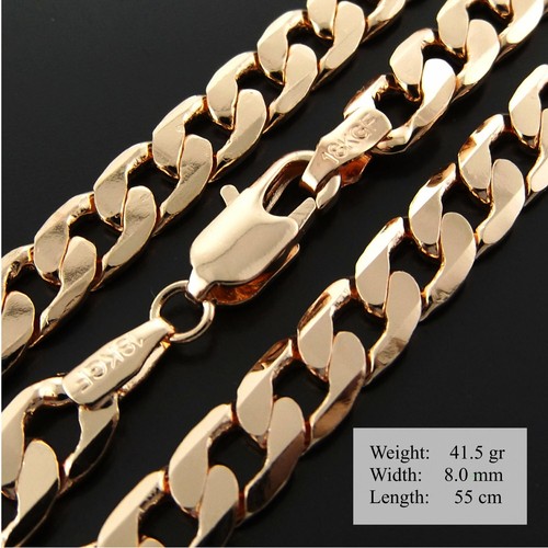 Necklace 18k Rose Gold Filled Solid Men 