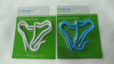 New Small Ceiling Hooks For Hanging Planters 5 Pack Blue White D19