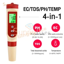 4-In-1 PH TDS EC Temperature Meter Tester Water Quality Test Pen for Hydroponic