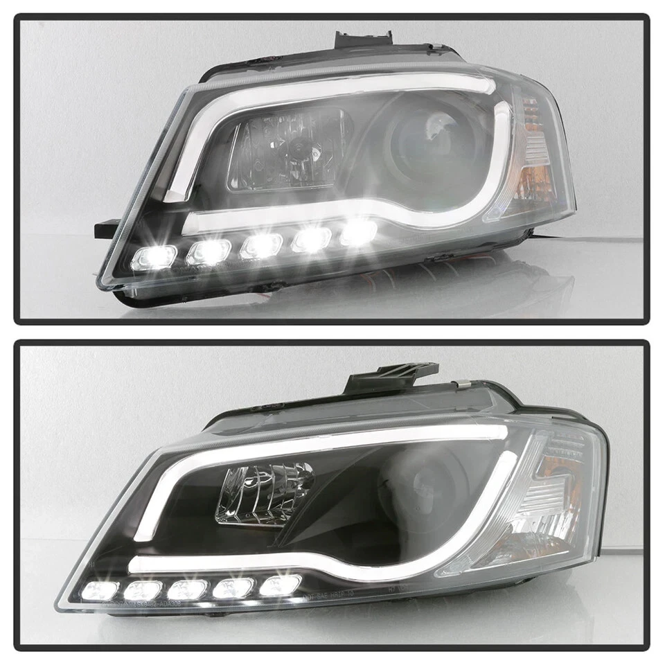 For 2009-2012 Audi A3 DRL "RS5 Style" Projector Black Headlights w/Running Led - Image 4 of 4