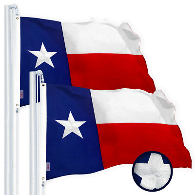 Texas TX State Flag 2.5x4 FT 2-Pack Embroidered Spun Polyester by G128