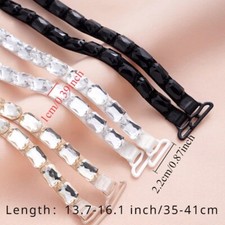 A Pair of Bra Shoulder Strap Acrylic Crystal Elastic Adjustable Detachable Party