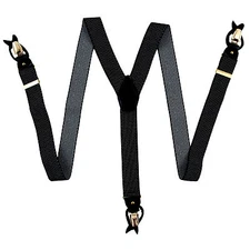 New in box Men's Suspender Black White dots convertible braces clips buttons