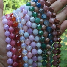 10mm Twist Faceted Assorted Gemstone Jewerly DIY Loose Beads Strand 15"