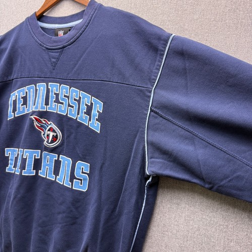 Felpa girocollo Tennessee Titans logo grafico NFL abbigliamento squadra uomo L blu navy - Foto 5 di 10