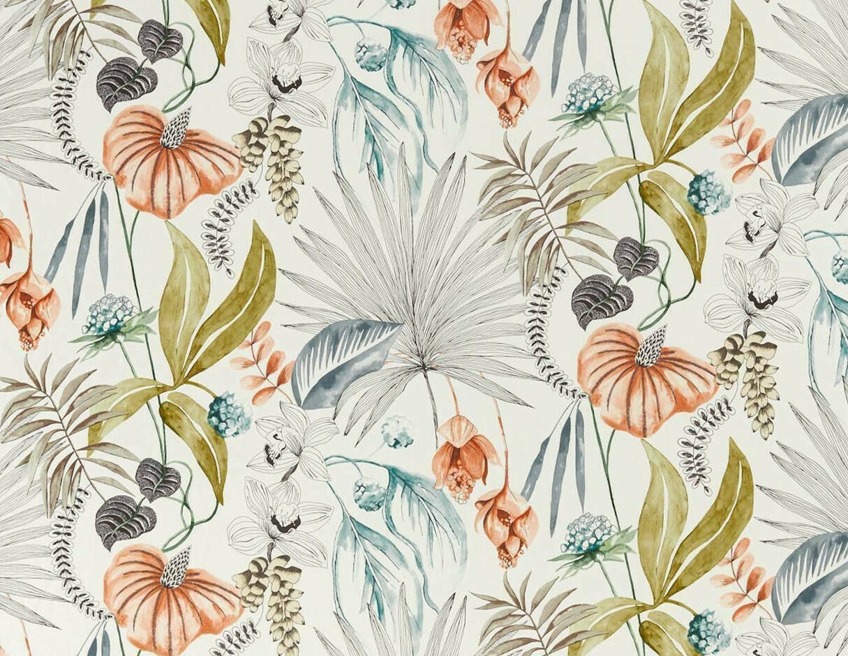 HARLEQUIN Habanera Curtain Fabric 3m Coral Harbour Lime