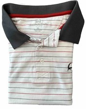 Cinch Polo Shirt Men  s XL Short Sleeved White Gray Striped
