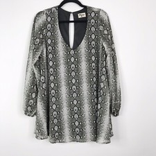 Show Me Your Mumu Small Grey Green Donna Michelle Python Dress Snakeprint Black