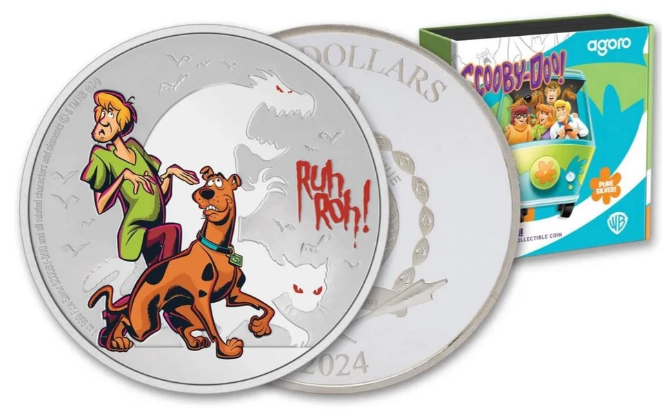 Moneda de plata a prueba de 1 oz Niue Warner Bros Scooby Doo Ruh Roo 2024 NGC 70 FR Foto 4 de 4