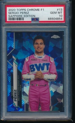PSA 10 SERGIO PEREZ 2020 Topps Chrome Sapphire Formula 1 F1 Racing