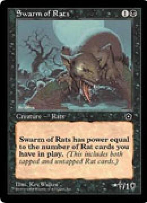Swarm of Rats - Medium Play English MTG Portal Second Age