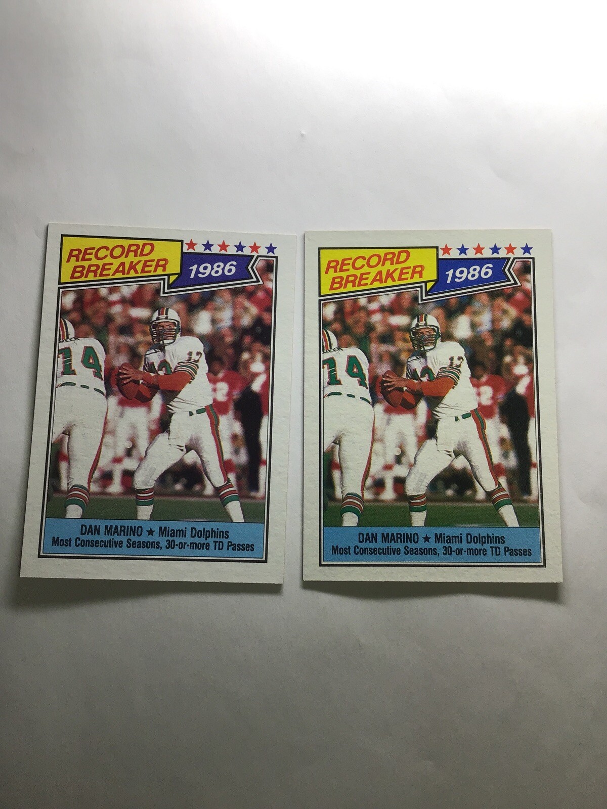 1987 TOPPS Football #6 Dan Marino Record Breaker 2 Cards NM-MINT 1476 | eBay