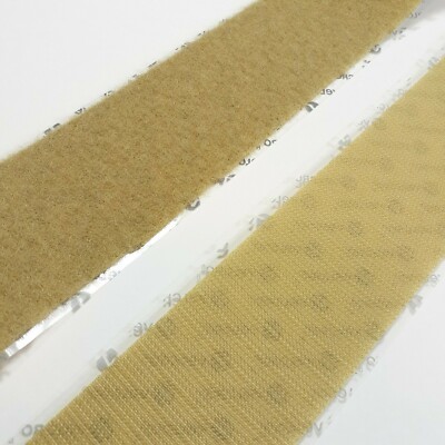 2'' Wide BEIGE VELCRO  Brand HIGH-TACK Self Adhesive Tape Strip Set - 1 YARD