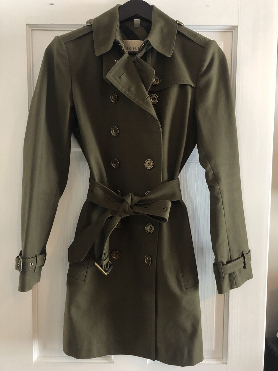 Burberry Brit Military Olive Green Trench Coat US size 6 | eBay Burberry Brit Military Olive Green Trench Coat US size 6 | eBay