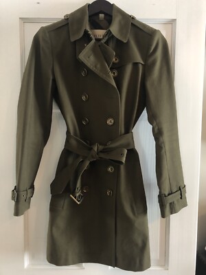 Burberry Brit Military Olive Green Trench Coat US size