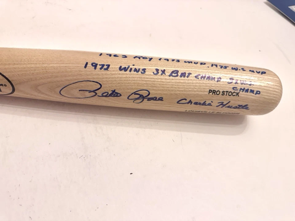 PETE ROSE RARE Signed/Autographed w/8 Inscriptions Louisville Slugger JSA COA - Image 3 of 4