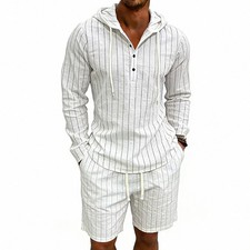 Trajes de chándal de verano para hombre conjuntos de pantalones cortos de 2 piezas conjuntos de sudadera de manga corta