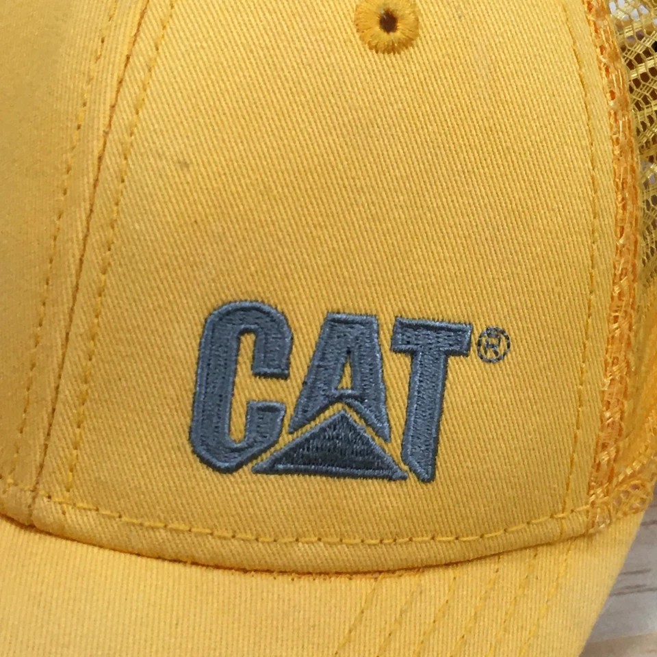 Sombrero de Camionero Caterpillar Unisex Amarillo Talla Única Ajustable Malla Espalda Bordada Foto 2 de 4