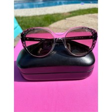 Coach Clear Gradient Round Sunglasses With Small Accent