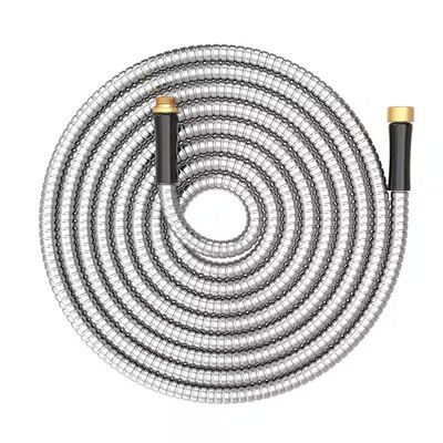 3/4 In. X 15 Ft. Heavy-Duty Metal Garden Hose Flexible Extension Stainless Steel