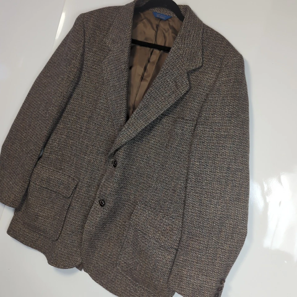 Vintage Pendleton Blazer Men's 42 Pure Virgin Wool Tweed Sport Coat Jacket Brown - Image 4 of 4