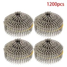1200Pcs 1-3/4” ×.09” Ring Shank Stainless Steel Siding Nails 15 Degree Wire Coil
