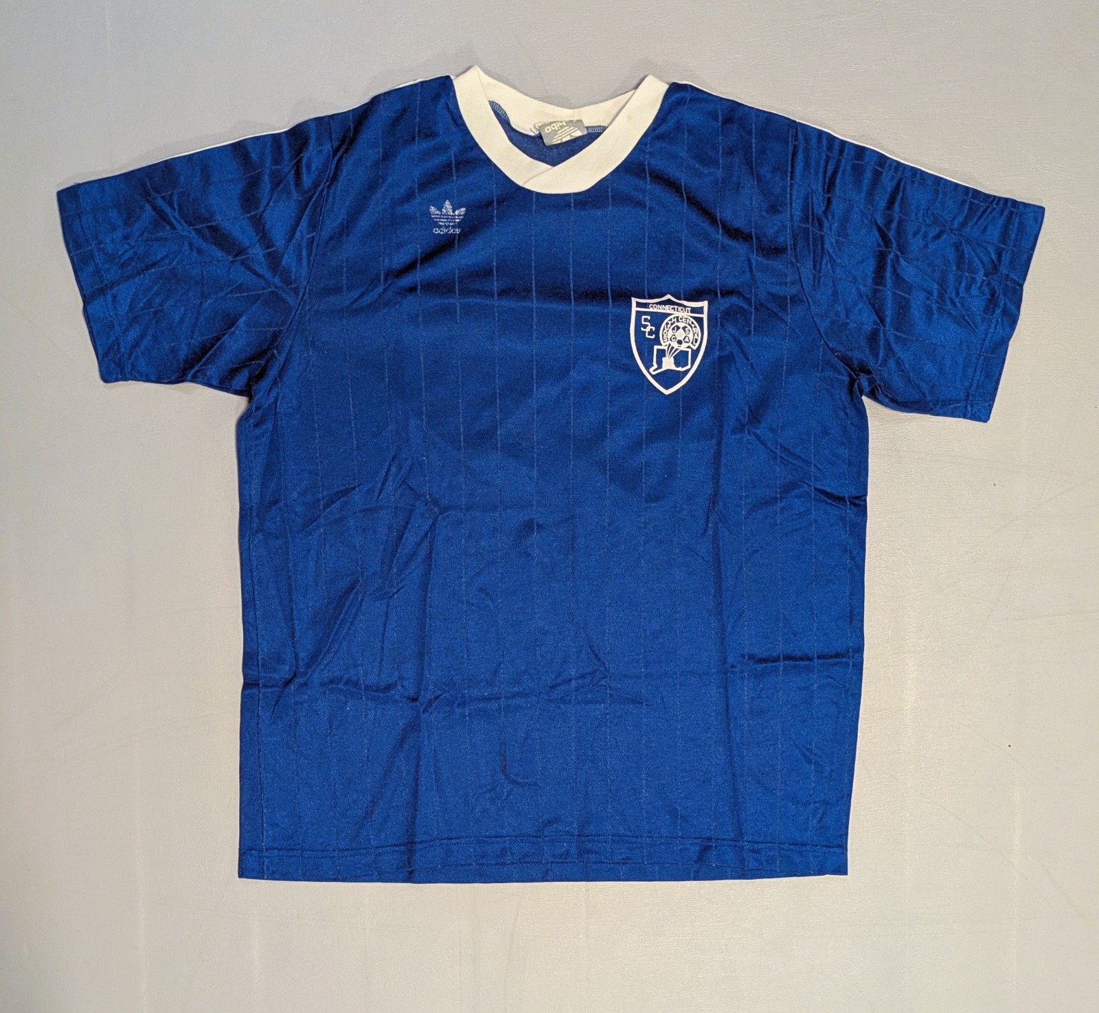 Vintage 80s 90s Adidas Soccer Jersey #28 Trefoil logo 3-stripe Connecticut USA