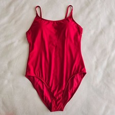 Quince Size Large Red Italian Cami One Piece Swimsuit Bathing Suit NWT New