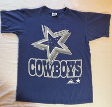 VINTAGE 1993 Authentic DALLAS COWBOYS Blue APEX ONE SHIRT Mens LARGE USA