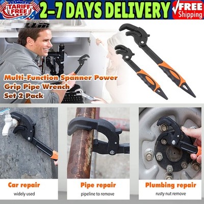 Wrench Quick Multi-Function Spanner Power Grip Pipe Wrench Set 2 Pack 14-60mm Pi