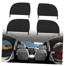 4PCS Front/Rear Car Window Shades for Side Window with Zipper,Breathable Mesh