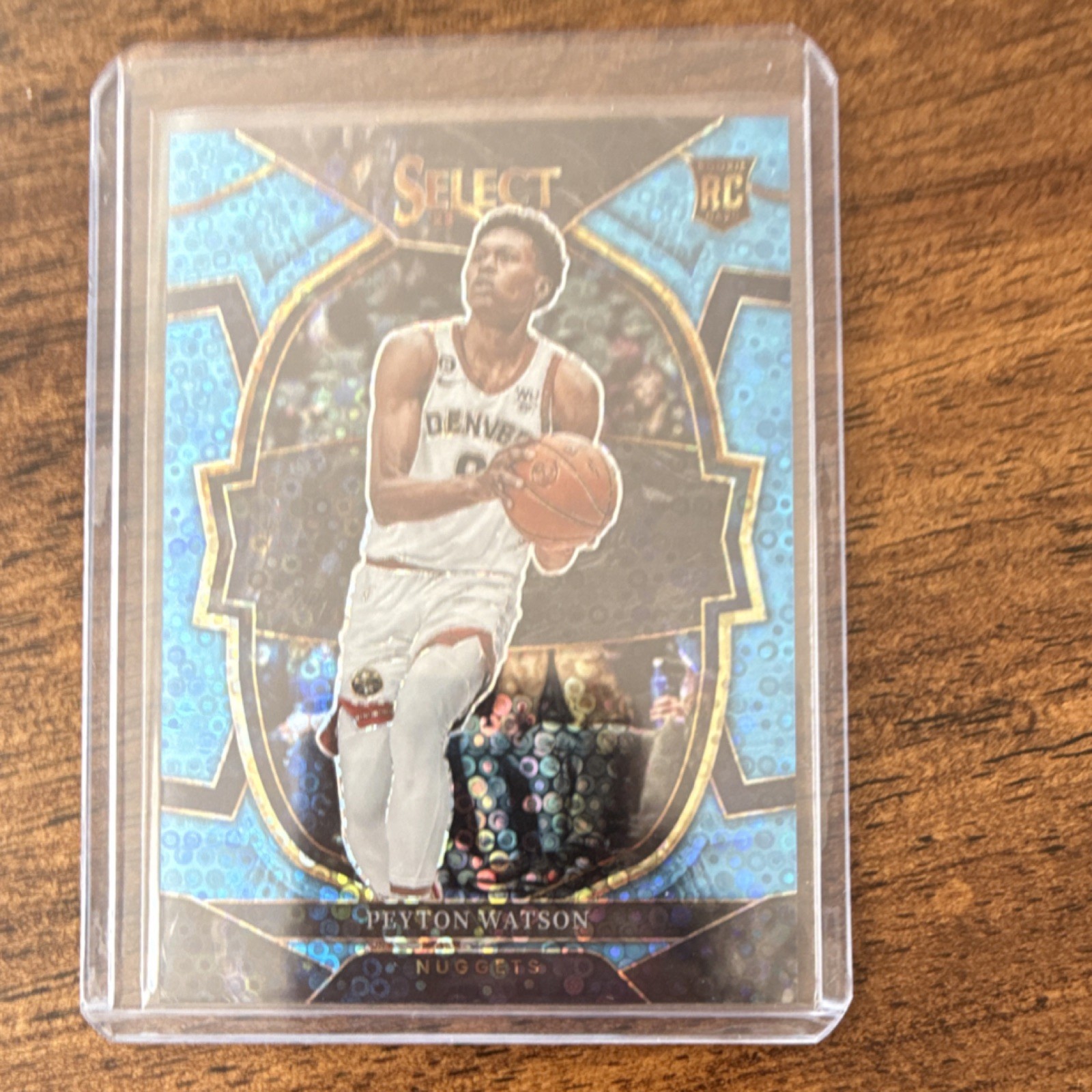 2022-23 Panini Select Peyton Watson Light Blue Disco Prizm Rookie /99 nuggets
