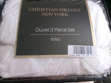 New King Size Piece 3 Duvet Set Rouched Set White 1125