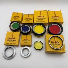 Vintage Kodak Series V  V1 Filter Lot Hood Adapter Rings Wratten RGBY Set