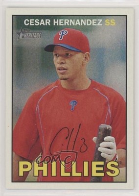 2016 Topps Heritage Gum Damage Back Cesar Hernandez #129 0c6