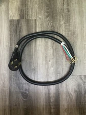 4 Prong Cord 4 Ft, 10/4 NEMA 14-30 Plug 30 Amp for Dryer & EV with Ring Terminal
