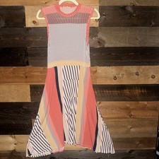 MAEVE Anthropologie Colorful Chevron Stripes Jersey Knit Midi Dress Women’s S