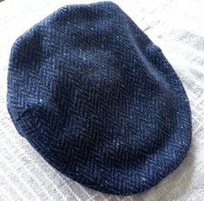 Hats of Ireland Castlebar VIntage 100% Wool Donegal Tweed Blue Newsboy Cap Large
