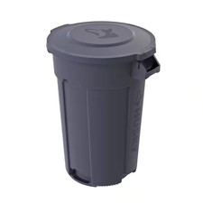 44 Gal. Grey Heavy Duty Commercial Outdoor Trash Can with Domed Lid