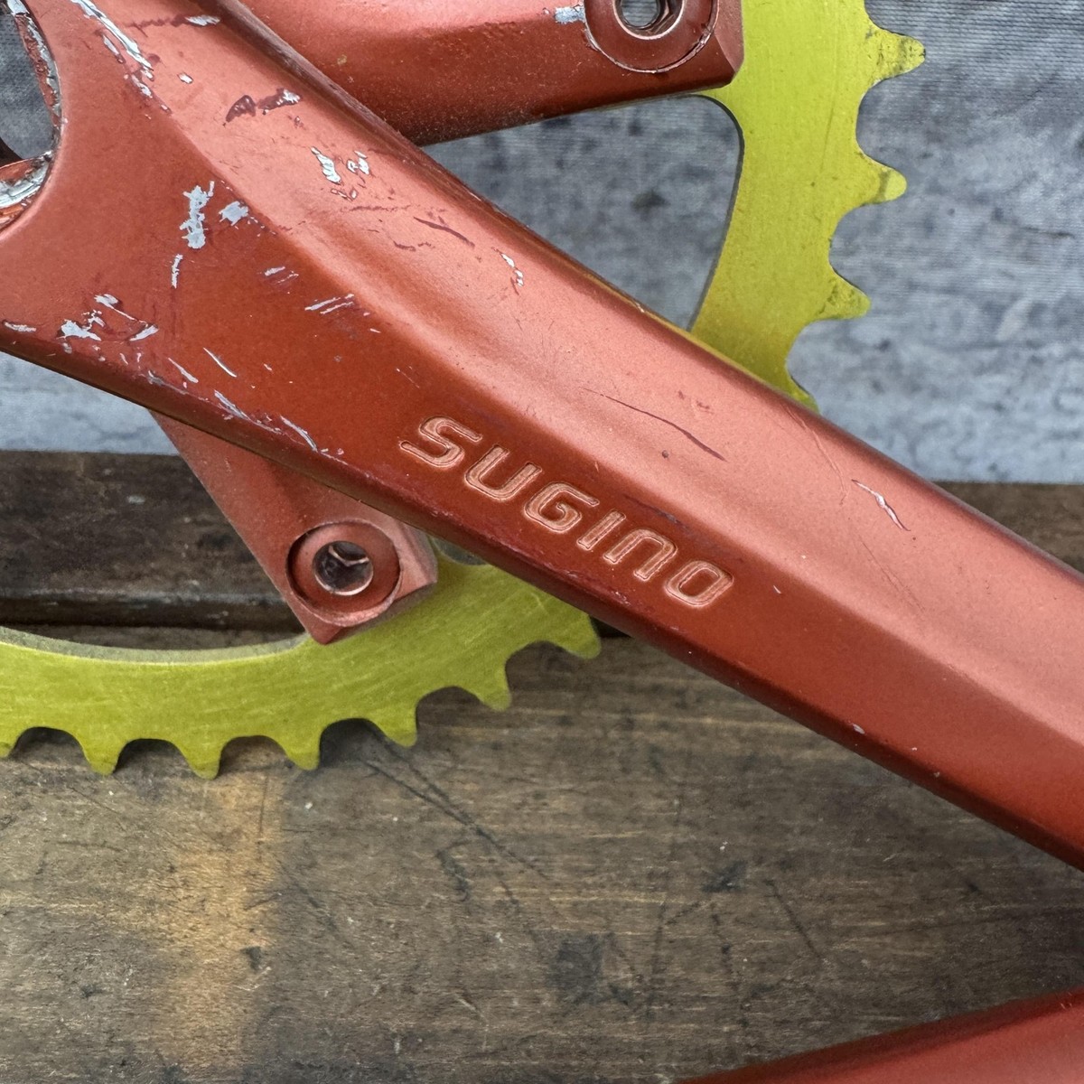 Vintage Sugino BMX Crankset 170mm 40T Ring 110 BCD Forged Crank