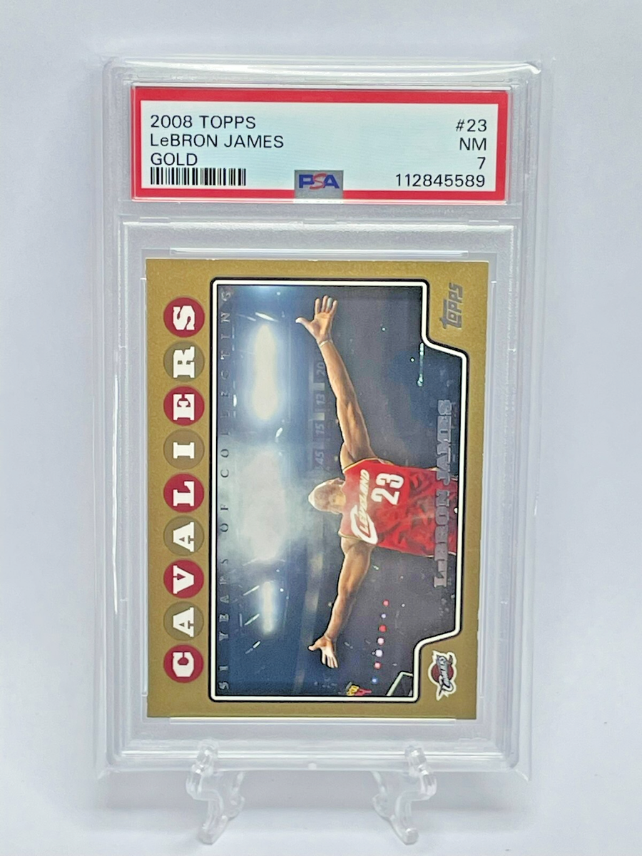 その他 Lebron James 2008 TOPPS 2008 Topps LeBron James Gold Border Chalk Toss Card #23 /2008 PSA
