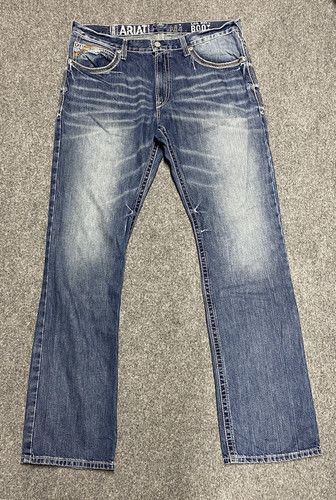 Ariat Jeans Mens 38x38 Blue Denim M4 Low Rise Boot Cut Western Cowboy Work