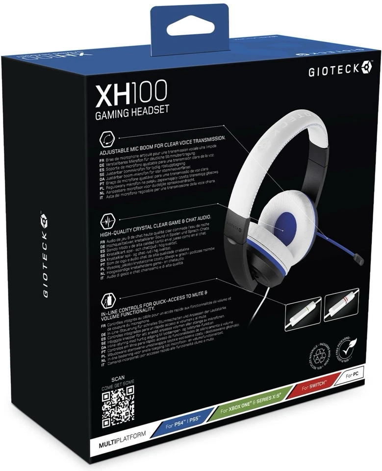 Gioteck XH100P PS5, PS4, Xbox, Switch, PC, Headset Black And Blue - Image 4 of 4