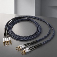 Par de cables de altavoz enchapados en plata HIFI OCC con enchufe enchapado en oro Banana Spade