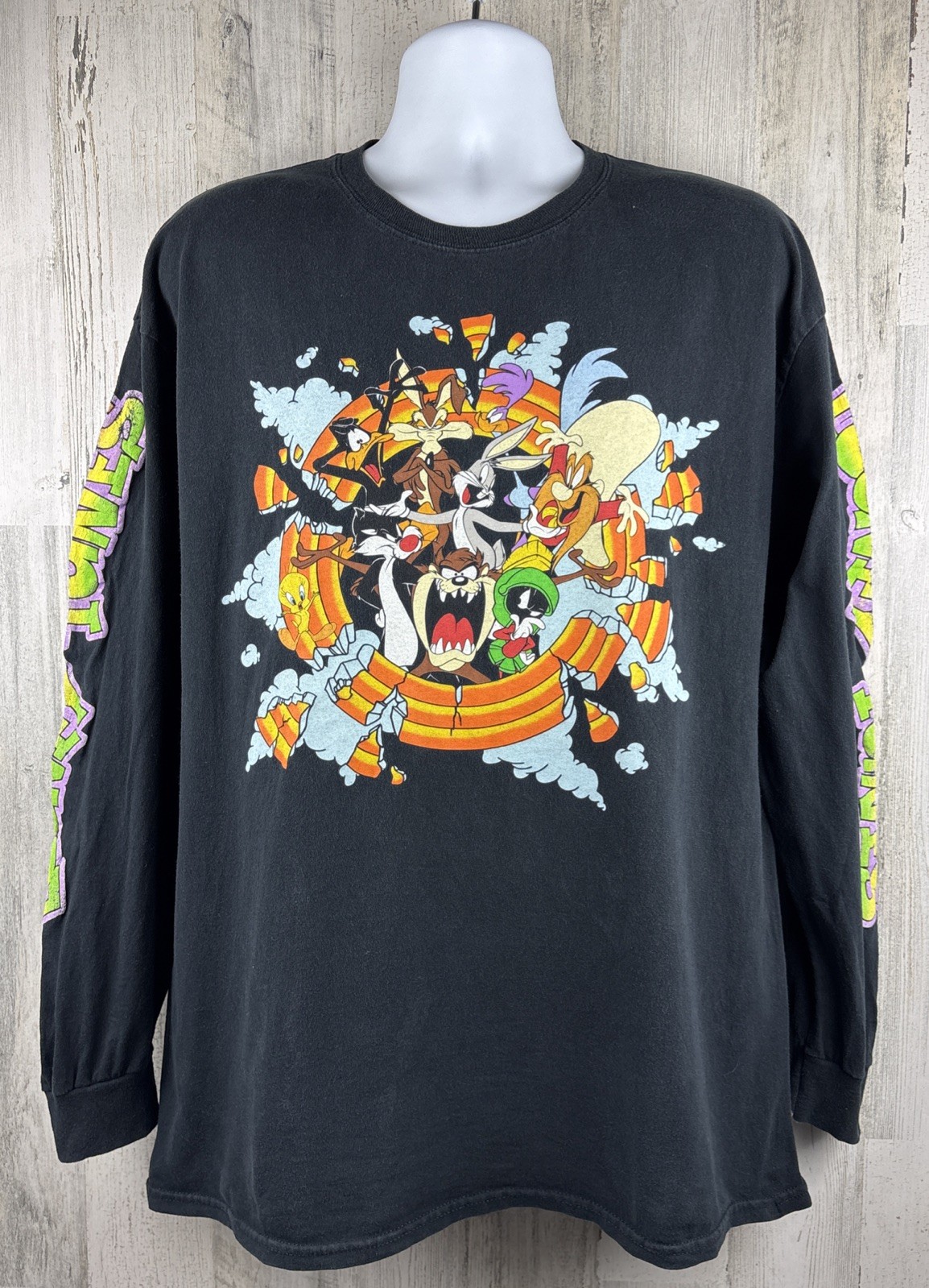 Looney Tunes Characters Warner Bros Long Sleeve T-Shirt Large (23”x29”)