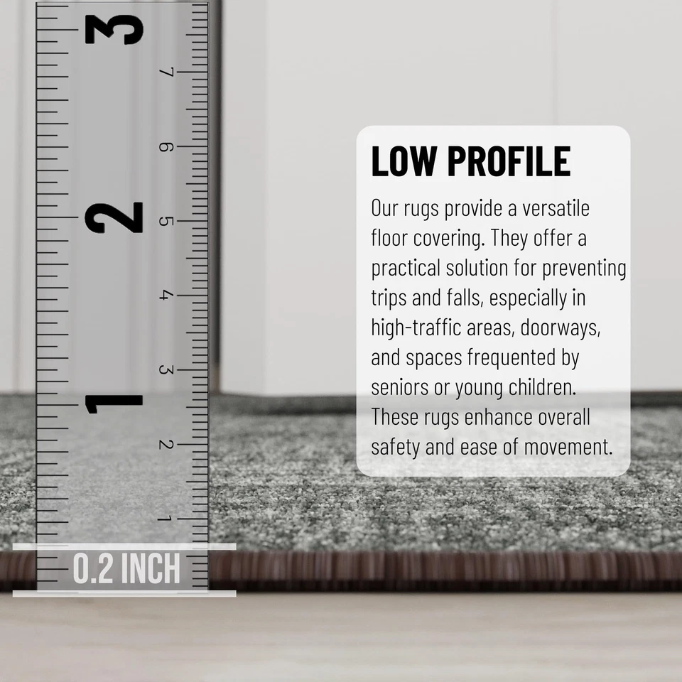 2'7" x 24' Custom Size Runner Rug – Non-Slip Thin Pile Hallway Carpet – Stain... - Image 4 of 4